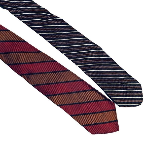 Vintage 60s Knox 5th Ave Striped Silk Ties - Picture 1 of 10